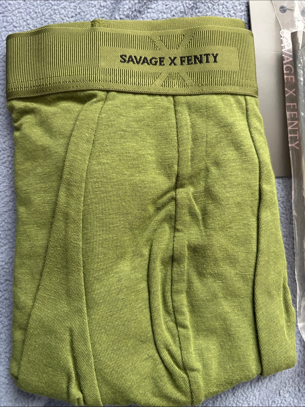 Savage X Fenty Men's Lime Green Boxer Briefs with Branded Waistband